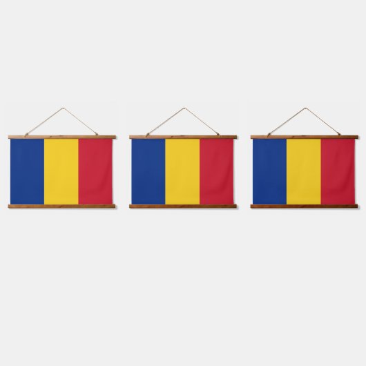 Roemeense vlag hangend wandkleed (Driedubbel)