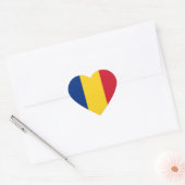 Roemeense vlag hart sticker (Envelop)