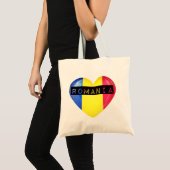 Roemeense Vlag Hart Tote Bag (Voorkant (product))