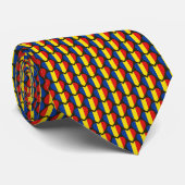 Roemeense Vlag Hartjes Stropdas (Opgerold)