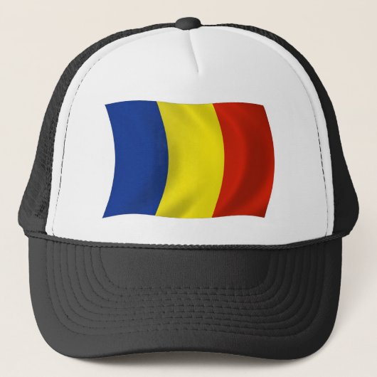 Roemeense Vlag Hoed Trucker Pet (Voorkant)