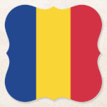 Roemeense vlag kartonnen onderzetters<br><div class="desc">wereldwijde vlaggenproducten - Je kunt je eigen tekst toevoegen.</div>