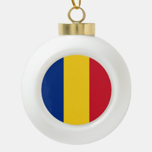 Roemeense vlag keramische bal ornament