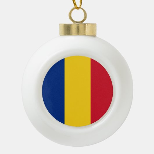 Roemeense vlag keramische bal ornament (Voorkant)