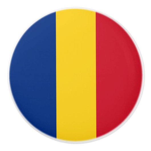 Roemeense vlag keramische knop (Voorkant)