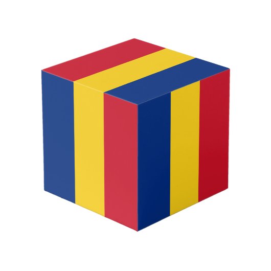 Roemeense vlag kubus (Achter hoekig)