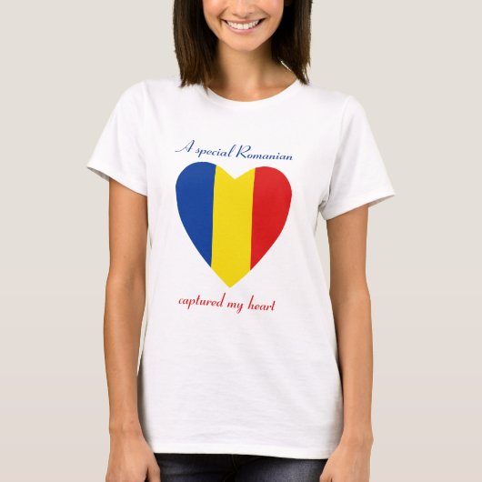 Roemeense Vlag Liefje T-Shirt (Voorkant)