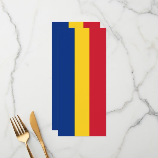 Roemeense vlag menu (Voorkant / Achterkant in situ)