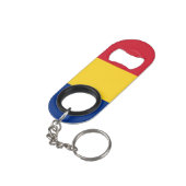 Roemeense vlag mini flessenopener (Achterkant Gekanteld)