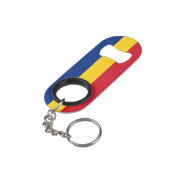 Roemeense vlag mini flessenopener (Achterkant Gekanteld)