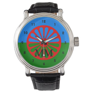 Roemeense vlag monogram horloge