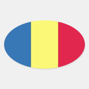 Roemeense vlag ovale sticker