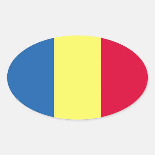 Roemeense vlag ovale sticker (Voorkant)