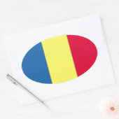 Roemeense vlag ovale sticker (Envelop)