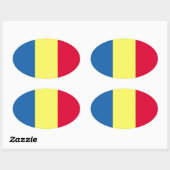 Roemeense vlag ovale sticker (Vel)