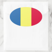 Roemeense vlag ovale sticker (Tas)