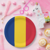 Roemeense vlag papieren bordje (Feest)