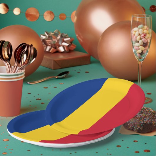 Roemeense vlag papieren bordje (Multi)