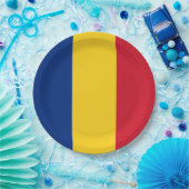 Roemeense vlag papieren bordje (Feest)