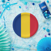 Roemeense vlag papieren bordje (Feest)