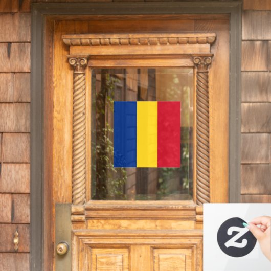 Roemeense vlag raamsticker (Huis Deur)
