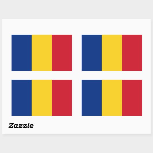 Roemeense vlag rechthoekige sticker (Vel)