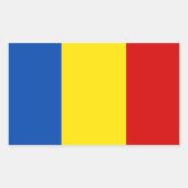 Roemeense vlag rechthoekige sticker (Voorkant)
