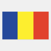 Roemeense vlag rechthoekige sticker (Voorkant)