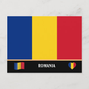 Roemeense vlag & Roemenië land reizen / Roemenië Briefkaart