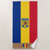Roemeense vlag & Roemenië monogram / strandhanddoe Strandlaken (Voorkant)