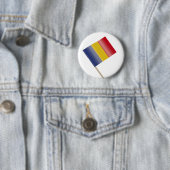 Roemeense vlag ronde button 5,7 cm (In situ)