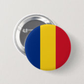 Roemeense vlag ronde button 5,7 cm (Voorkant /achterkant)