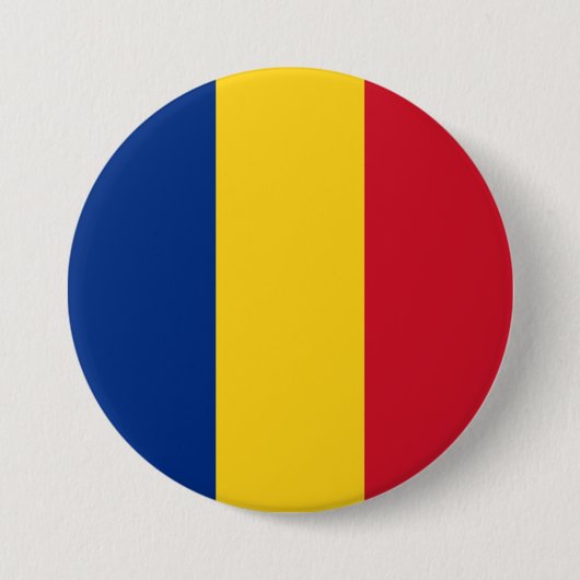 Roemeense vlag ronde button 7,6 cm (Voorkant)