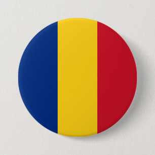 Roemeense vlag ronde button 7,6 cm