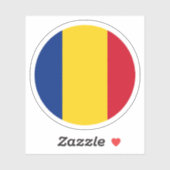 Roemeense Vlag Ronde Sticker (Vel)