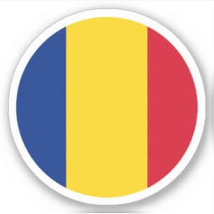 Roemeense Vlag Ronde Sticker
