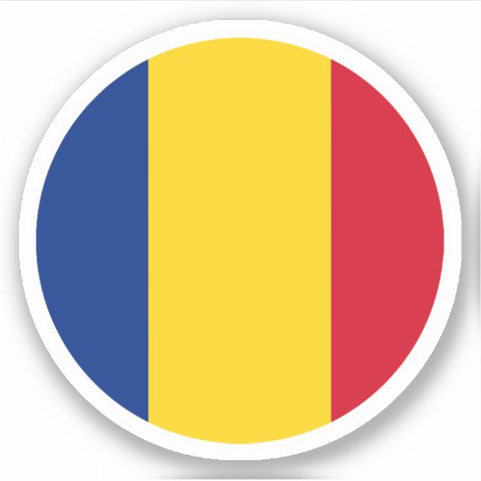 Roemeense Vlag Ronde Sticker (Voorkant)