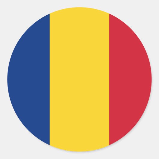 Roemeense vlag ronde sticker (Voorkant)