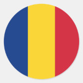 Roemeense vlag ronde sticker (Voorkant)