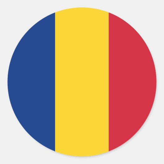 Roemeense vlag ronde sticker (Voorkant)