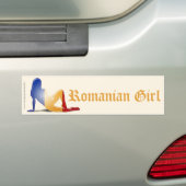 Roemeense vlag Silhouette Bumpersticker (Op auto)