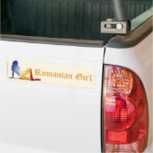 Roemeense vlag Silhouette Bumpersticker (Op Truck)