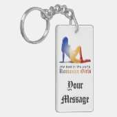 Roemeense vlag Silhouette Sleutelhanger (Voorkant Links)