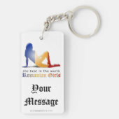 Roemeense vlag Silhouette Sleutelhanger (achterkant)