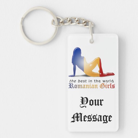 Roemeense vlag Silhouette Sleutelhanger (Voorkant)