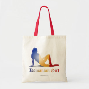 Roemeense vlag Silhouette Tote Bag