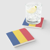 Roemeense vlag stenen onderzetter (Zijkant)