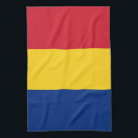 Roemeense vlag theedoek<br><div class="desc">Een ideaal geschenk voor al diegenen die patriottisch zijn van hun land!</div>