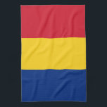 Roemeense vlag theedoek<br><div class="desc">Een ideaal geschenk voor al diegenen die patriottisch zijn van hun land!</div>