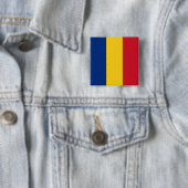 Roemeense vlag vierkante button 5,1 cm (In situ)